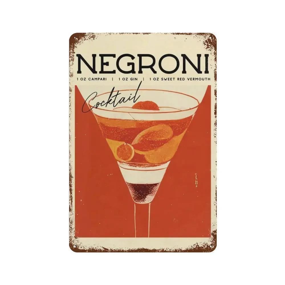 Vintage Fruit Juice Mojito Aperol Spritz Posters and Sangria Drink Negroni Metal Tin Sign Plaque Club Bar Home Decor Wall Pla