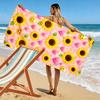 Sunflowers and Emoji Hearts Beach Towel Quick-drying for Travel Outdoor Sports Jogging Beach and Swimming