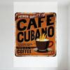 Vintage Rusty Orange Metal Sign with Brown Coffee Cup, Bold Text 'PREMIUM+QUALITY CAFE CUBANO' - Retro Cuban Coffee Wall Plaque