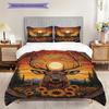 Deer Pattern Bedding Quilt Set Quilt Cover Pillowcase Home Decoration Birthday Gift (1 * Duvet Cover + 2 * Pillowcase, Without Core)