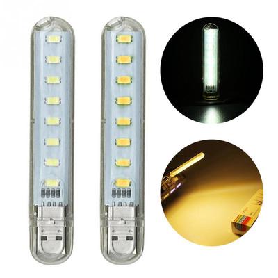 Přenosné světlo DC5V USB 8LED Highlight Night Lamp pro Camping PC Laptop
