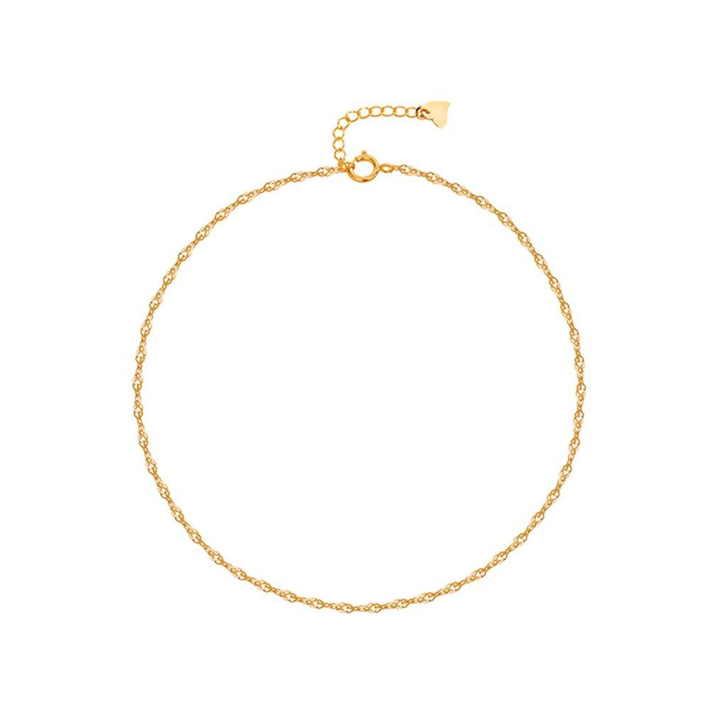14K Twisted Chain Single Row Bracelet