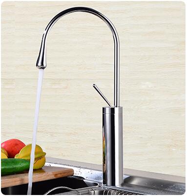 Basin Faucet Single Lever 360 Rotation Spout Moder Brass Mixer Tap For Kitchen Or Bathroom Basin Water Sink Mixer gold brush