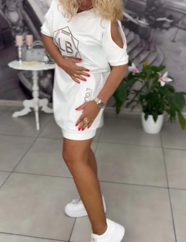 2025 Women's Summer Hooded Letter Print Loose Dress