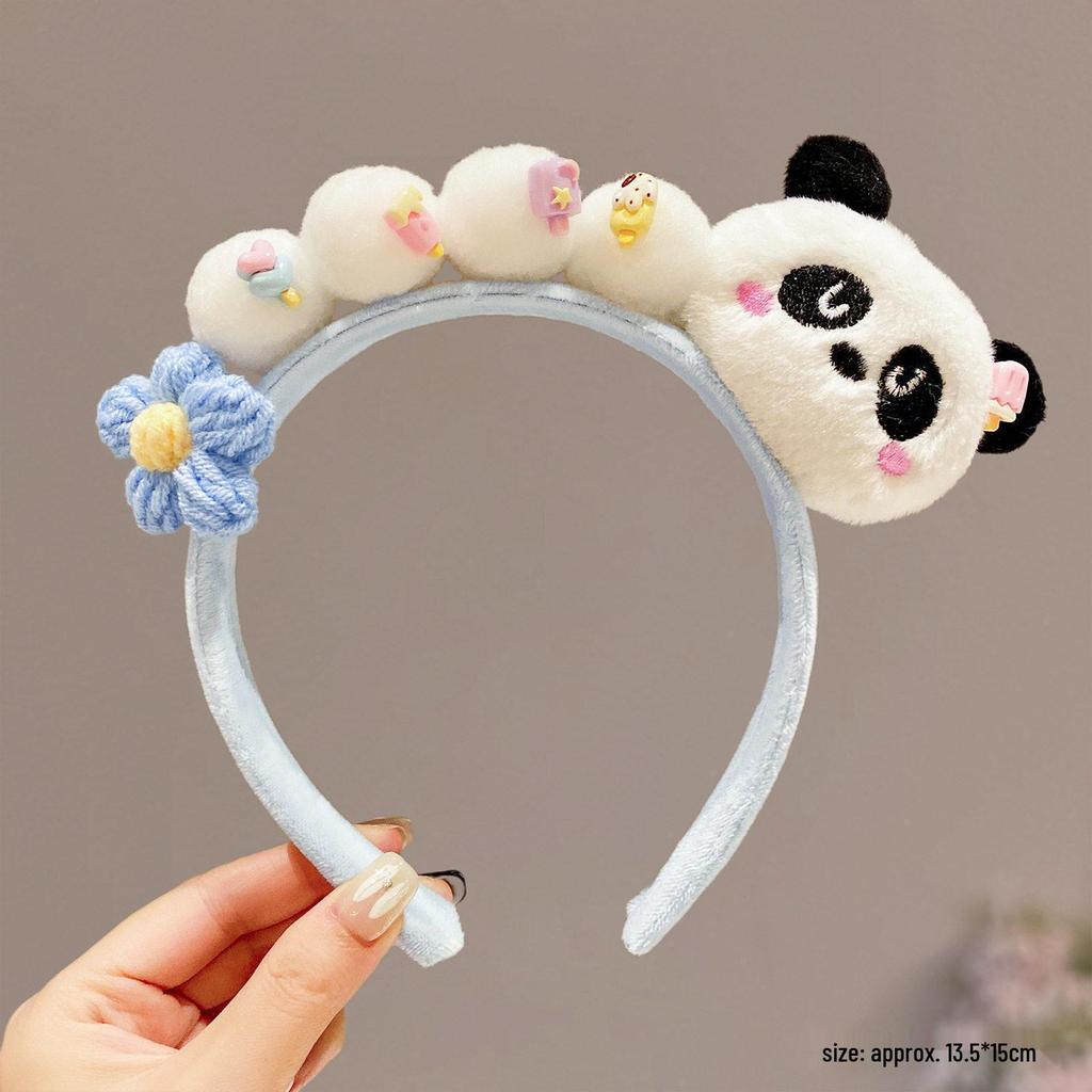 Cute Bamboo Leaf Panda Headband for Women and Children - Plush Zoo Panda Design