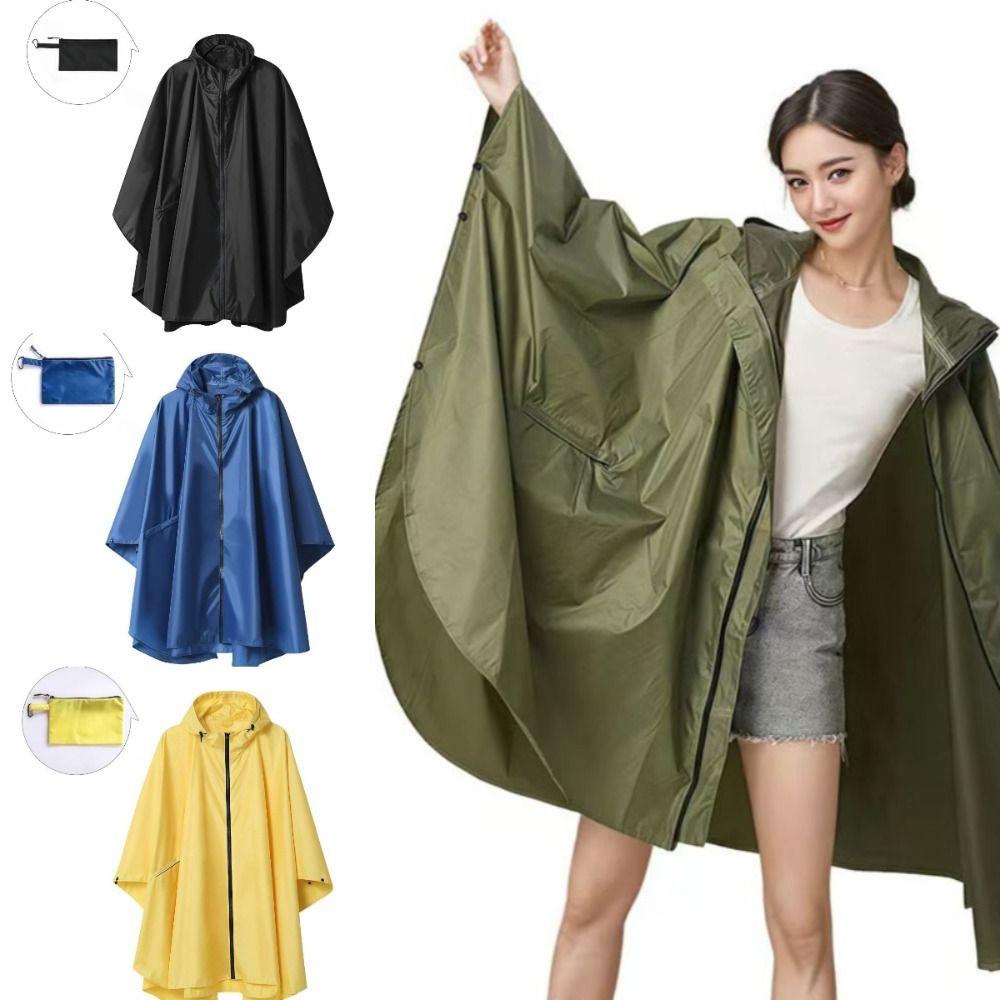 Imperméable de Pluie à Capuche Manches Imperméable Poncho de Pluie Grande Taille Portable Housse de Pluie Randonnée Voyage Unisex