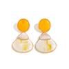 retro Multi-Color Inlaid Gemstone Pearl Pendant Stud Earrings Fashionable Three-Dimensional Flower Ear Jewelry