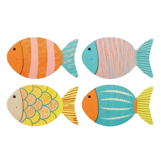 

Yousheng 4 Pcs Wood Fish Nautical Beach Wall Decor Coastal Ocean Theme Wooden Fish Wall Art Rustic Lake House Wall Sculpture for Living Room Bedroom 1 Set