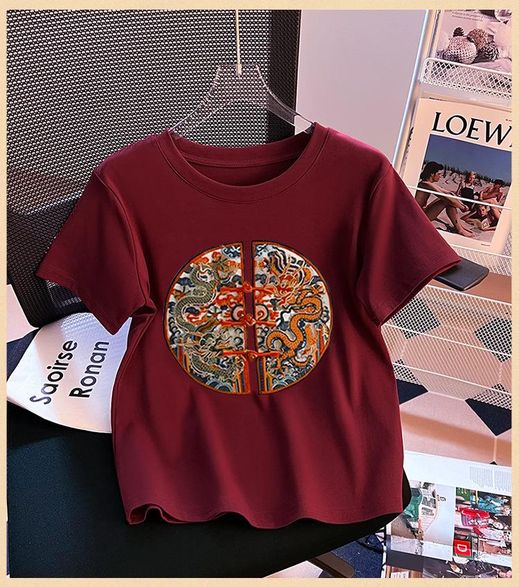 VEZFAA Damenmode Casual Sommer Frühling Kurzarm O-Ausschnitt Blusen & Hemden