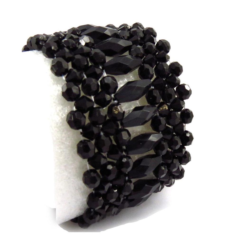 Les Trésors De Lily [J6949] - Schwarzes 'Scarlett' Designer-Armband