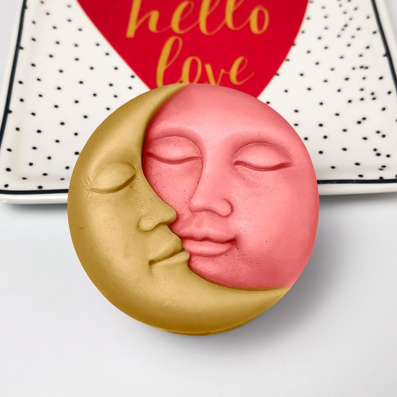 1PC Face Style Silicone Soap Mold Moon Design for Handmade Ornament Plaster Candles Jewelry Handicraft Mould Diy Candle Mold