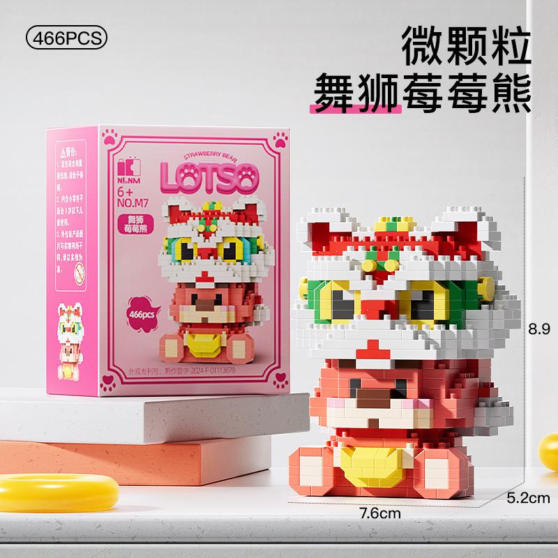 Bloques de Construcción Micro Fruit Loopy Losto Bear Little Beaver Modelo Puzzle Anime Mini Figura de Ladrillos Juguete Para Regalo de Navidad