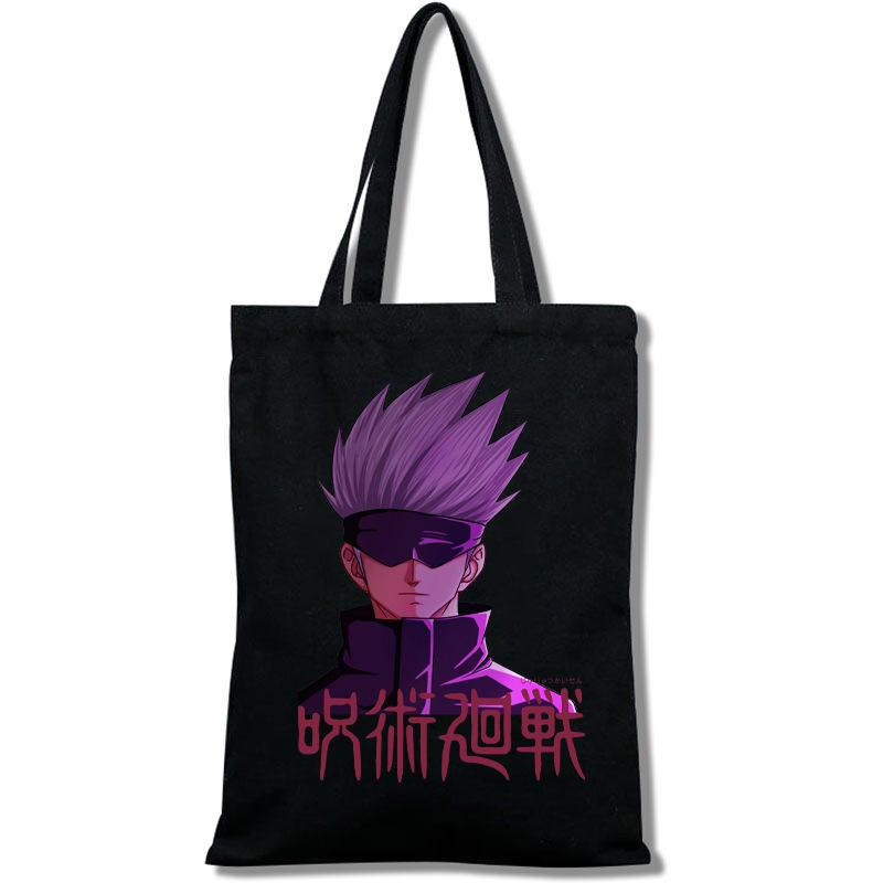 Spell Return Jujutsu Kaisen Shopping Mobile Phone White Canvas Handheld Messenger Bag