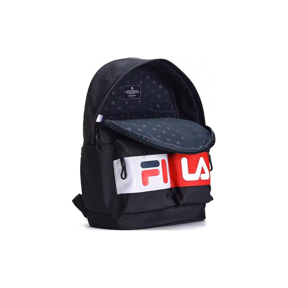 Fila Modischer Stoffrucksack mit großem Fassungsvermögen, Unisex-Rucksack, Tiefschwarz F13U319135F-BK