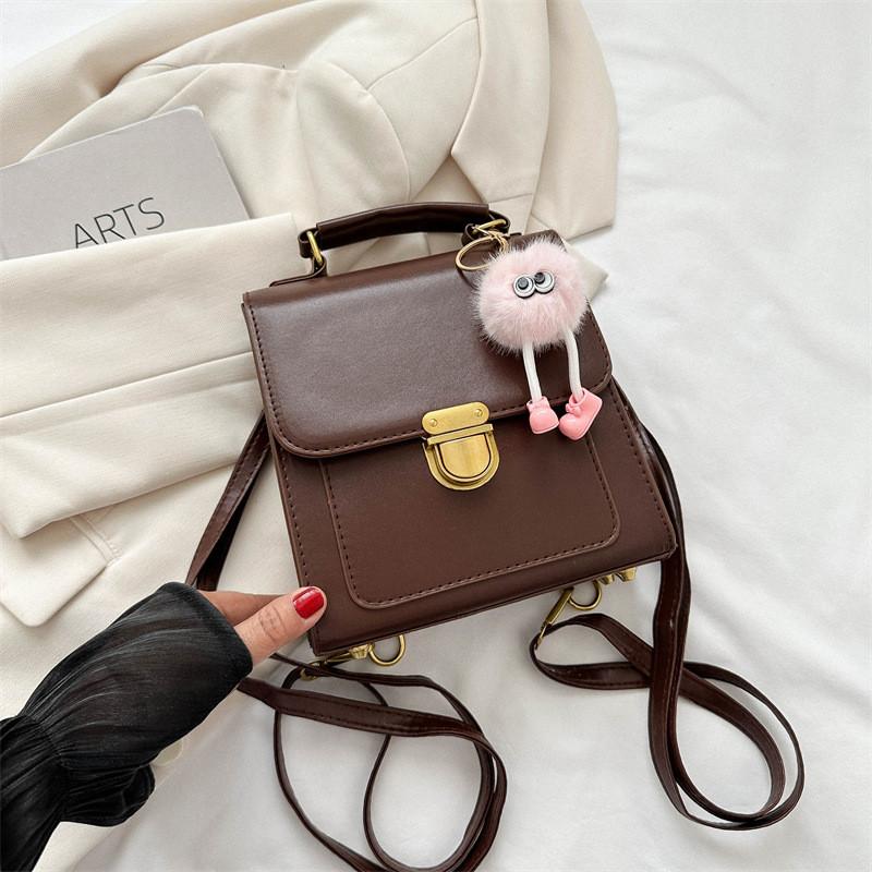 

Stylish Casual Black Pu Backpack For Women With Unique Design And Soft Feel Without Pendant коричневий