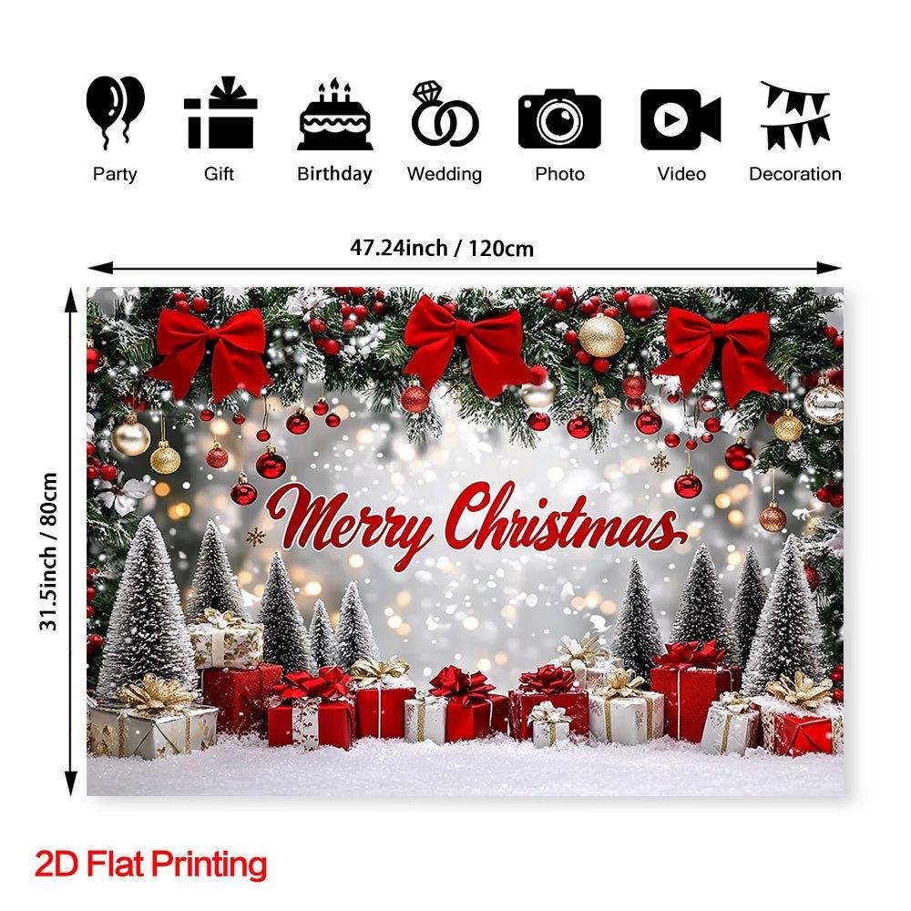 1Pcs Christmas Bohemian Style Pattern Decoration Background Winter Backdrop For Photo Studio Photo Booth Party
