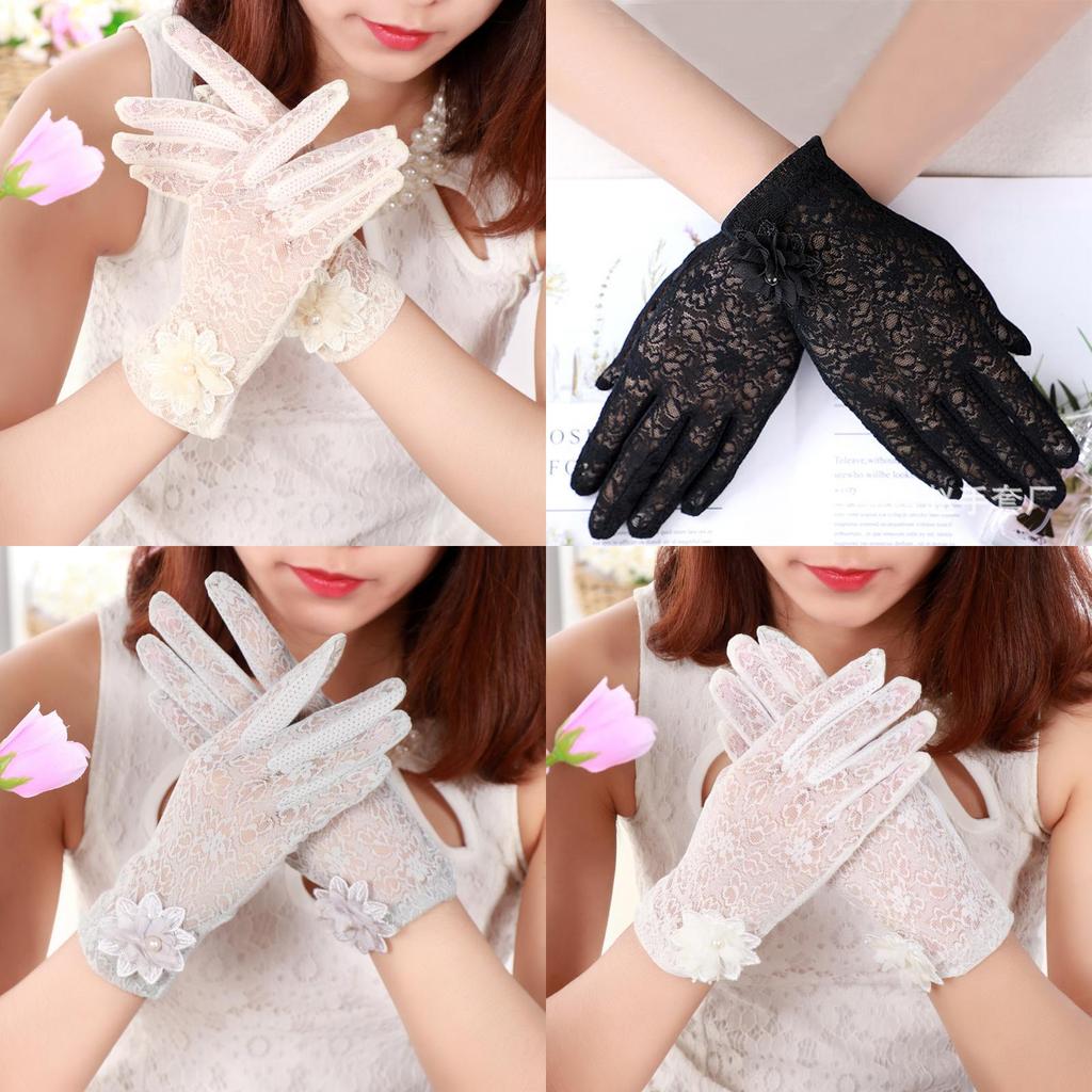 Atmungsaktive Sommer-Autofahrerhandschuhe aus Spitze mit UV-Schutz für Damen