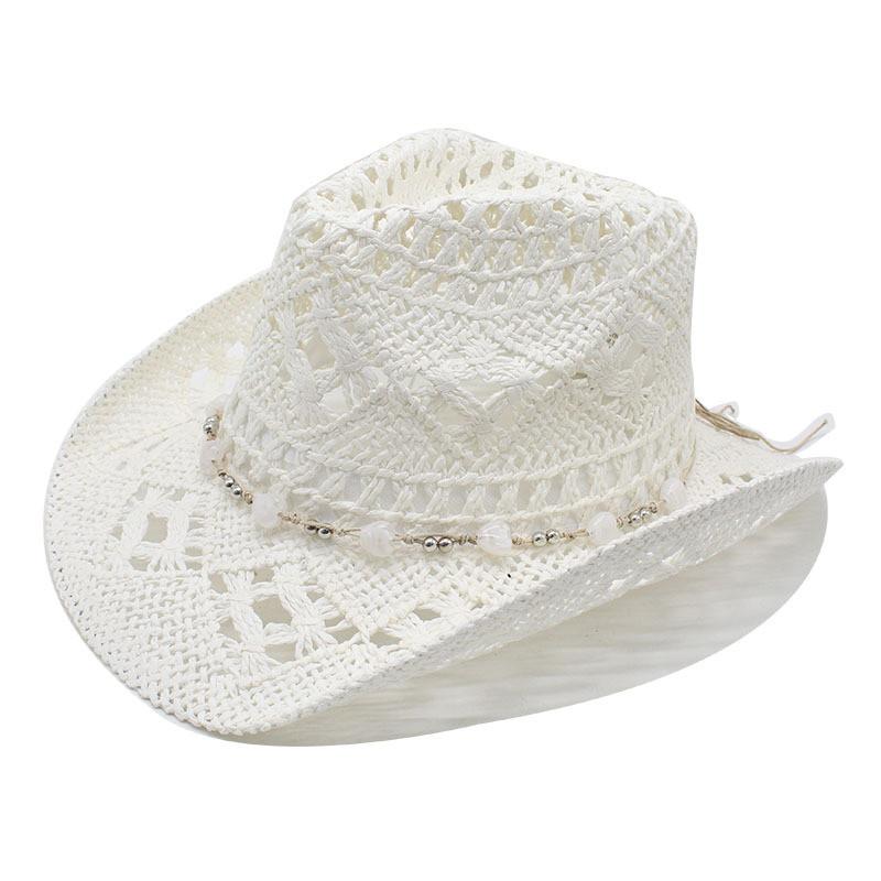 Sun Protection Paper Grass Hat With Large Brim For Summer Beach Vacation