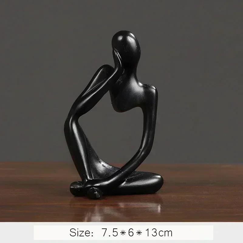 Nordic Thinker Statue Resin Abstract Figurines Figure Statues Handmade Art Crafts Home Decor Maison Desk Living Room Ornaments