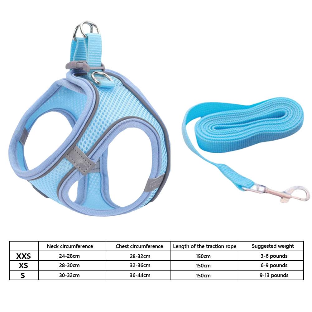 Pet Harness with Reflective Strip Cat Dog Harnesses And Leashes Set Adjustable Pet Harness Vest Pet Supplies for Outdoor Walking