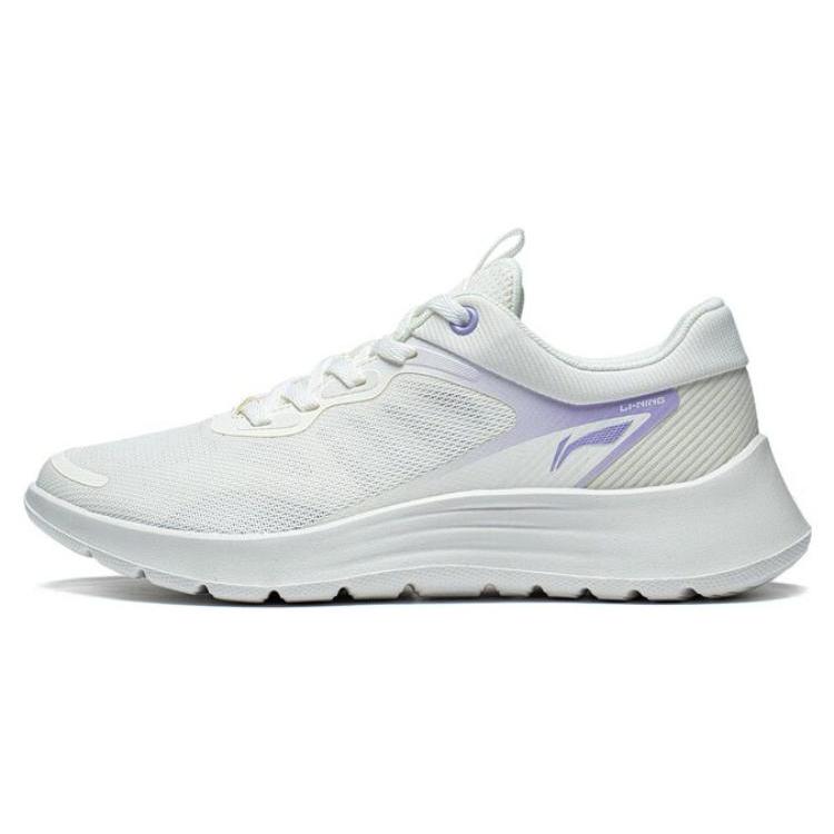 

New LiNing Cushioned Slip Resistant Abrasion Resistant Breathable Low Top Casual Running Shoes Women s White Purple ARST020-1 37.5