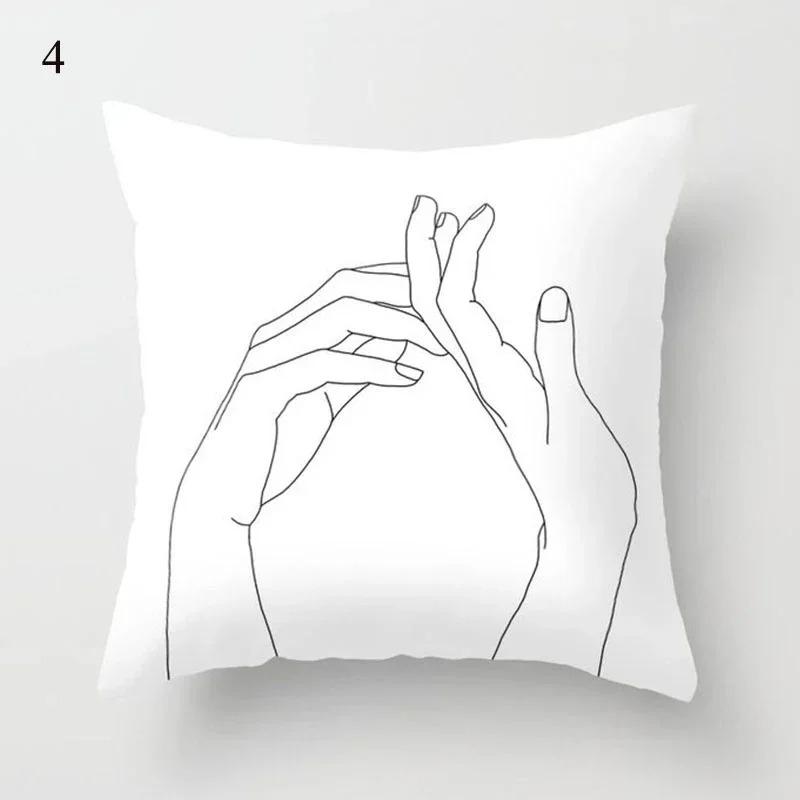 Black and White Geometric Cushion Cover Pillowcase Home Decoration Suitable for Bedroom Sofa Car