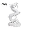 PLA Dragon Statue 3D Printed Chinese Figurine Collectible White Statue Handmade Figurine Sculpture Feng Shui Decoration for Home Office