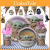 Yoda Kids Theme Birthday Party Decor Supply With Plates Cups Banner Balloons**