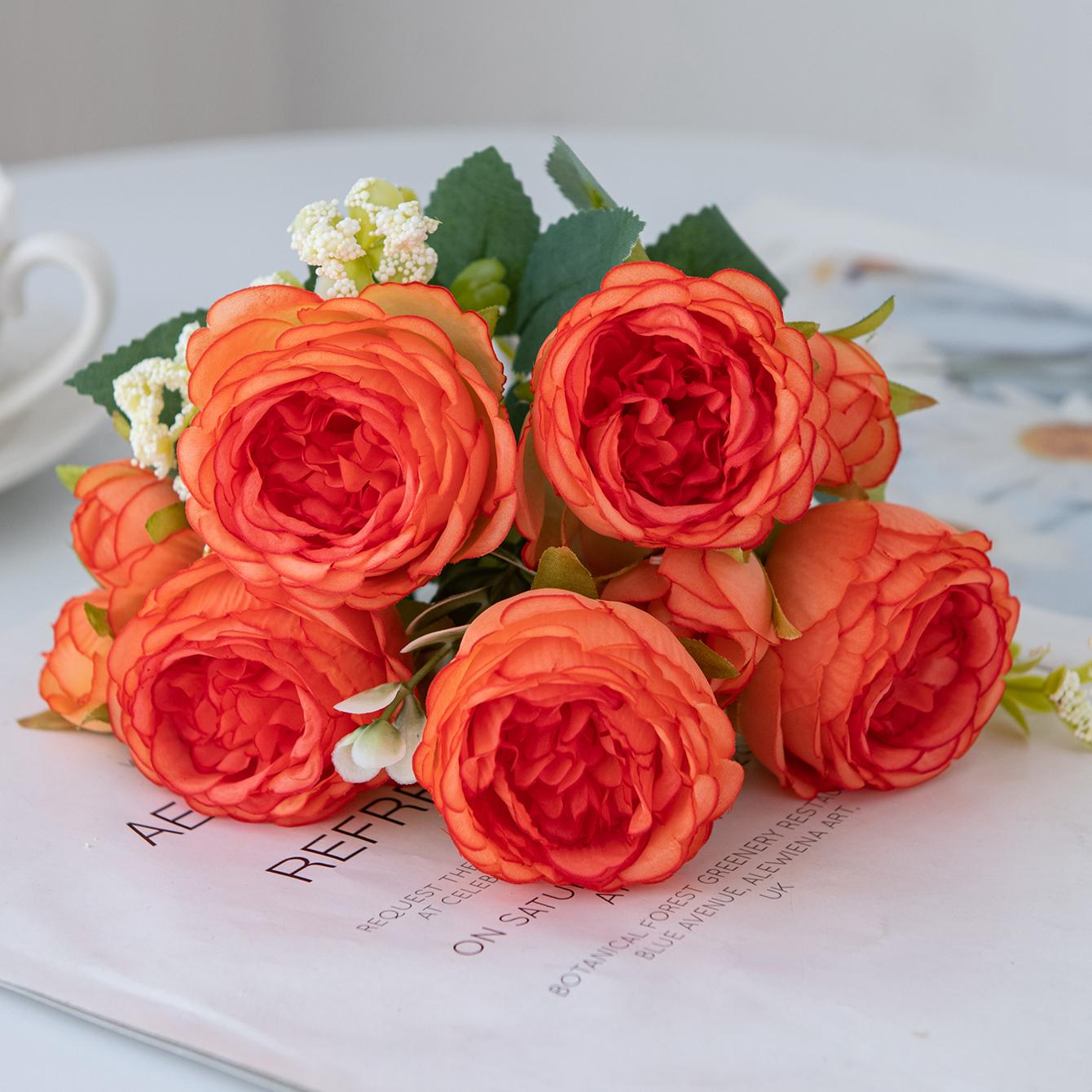 

Искусственные цветы Поддельный шелк Белые пионы, используемые для украшения домашней комнаты, ваза, Рождественский венок, свадебный букет, аксессуары для вечеринок