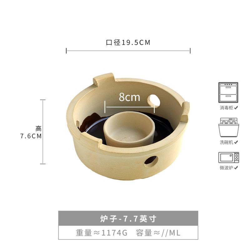 Hochtemperaturbeständiger Topf mit Deckel Erdtopf Haushalt Traditioneller Kochtopf Praktischer Zweiohriger Suppentopf Restaurant Reistopf