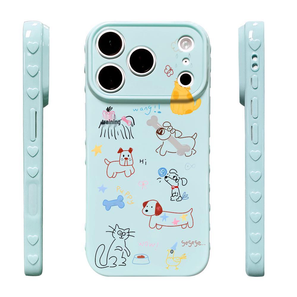 Cute Healing Soft Dog iPhone 17/17Pro Drop-proof Case, Apple 16/15 Protective Cover, New Model