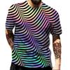 Geometric Shape Creative Design Colorful Vortex 3D Printed T-shirt Casual Street Men's T-shirt
