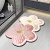 Fresh and Simple Special-shaped Flowers Diatom Mud Bathroom Toilet Toilet Door Water Absorption Dirt-resistant and Easy To Take Care of Floor Mat