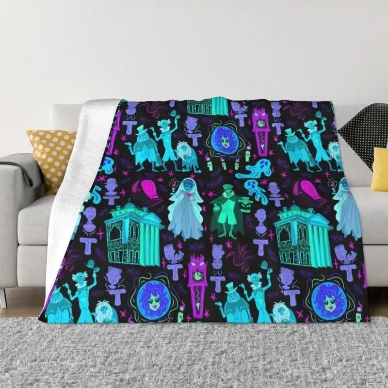 Haunted Mansion Throw Blanket Sofa Fleece Warm Flannel Halloween Grimace Blankets for Bedroom Office Couch Bedspreads#