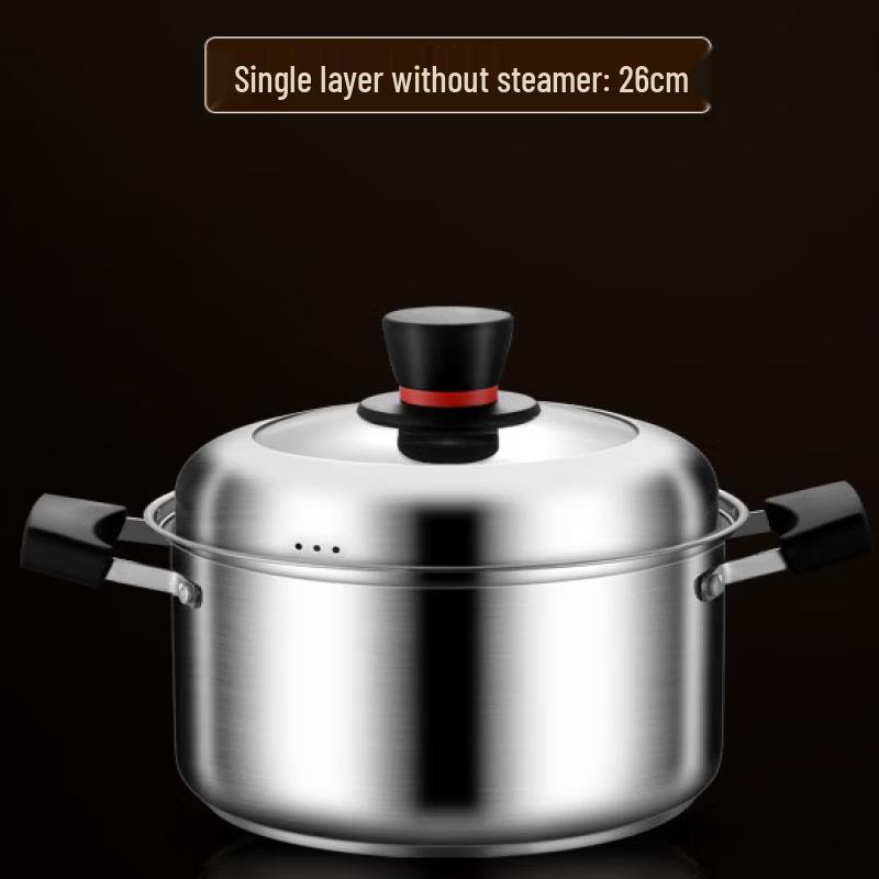 

ZISIZ 304 Stainless Steel Classic Anti-Scald Soup Pot