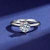 Eleganter S925 Sterling Silber Moissanit Ring für Damen - Ein Karat, Sechs-Krallen-Design, Leichter Luxus Mode, Perfektes Geburtstagsgeschenk