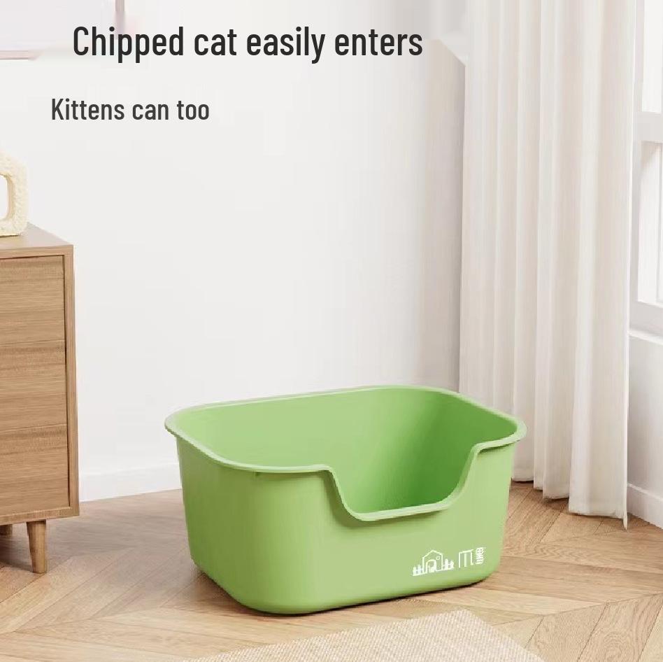 Semi-Enclosed Large Detachable Plastic Cat Litter Box