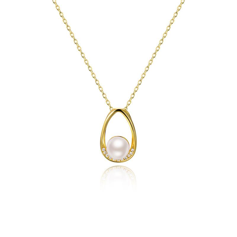 Hollow Out Water Droplet Pearl Necklace, French Retro, Light Luxury, Niche Design, Fashionable Collarbone Chain