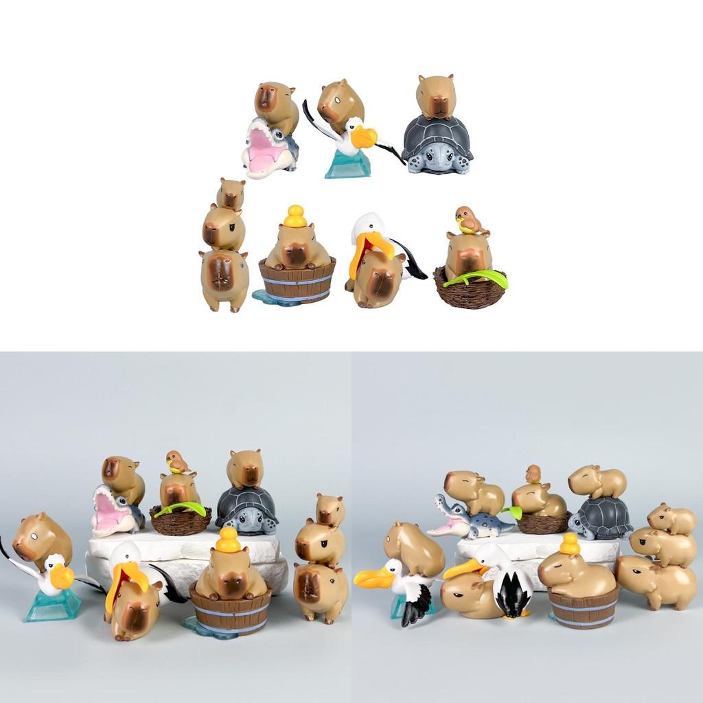 Capybara Crocodile With Turtle Pvc Action Figures Model Toy Doll Decoration Gift