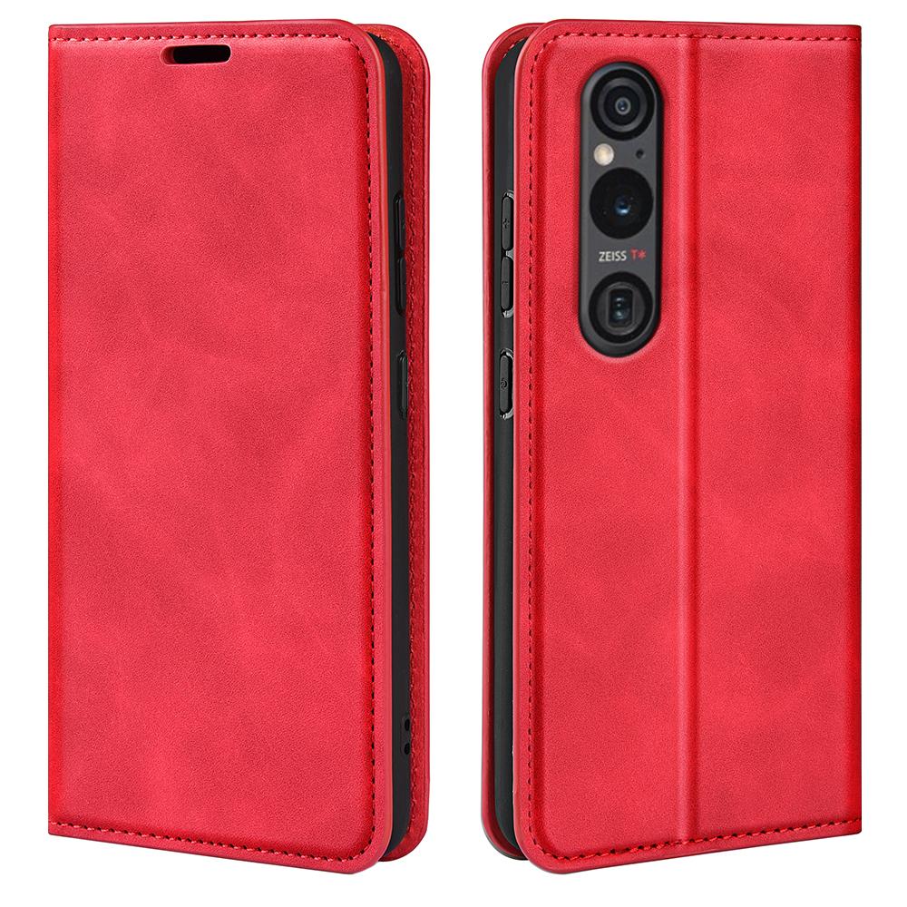 For Sony Xperia 1 VI Case Skin Touch PU Leather Drop Protection Phone Cover