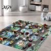 Non Slip Crawling Mat for Babies City Traffic Play Kids, 130x100cm Car Road Scene Toy Foldable Area Rug Toddlers with Signs, PVC Floor Bedroom Nursery