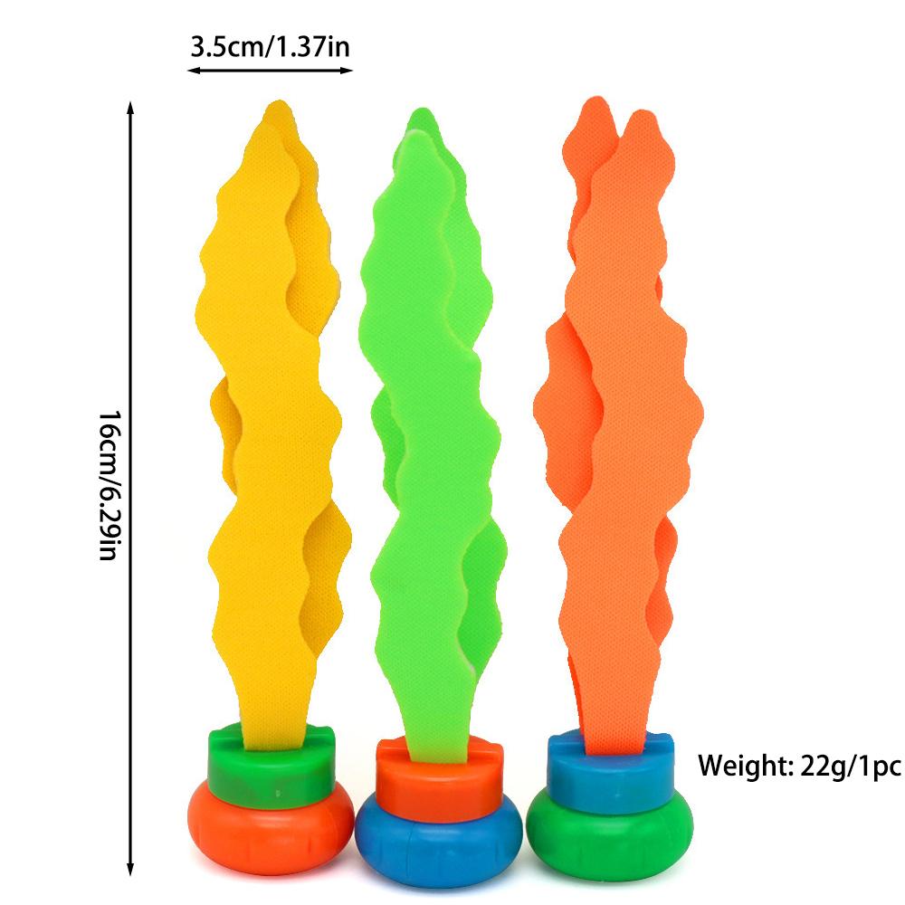 3 Pcs Kids Diving Pool Toys Sea Plant Shape Outdoor Swimming Pool Children Games Interactive Training Underwater Grabbing Toys
