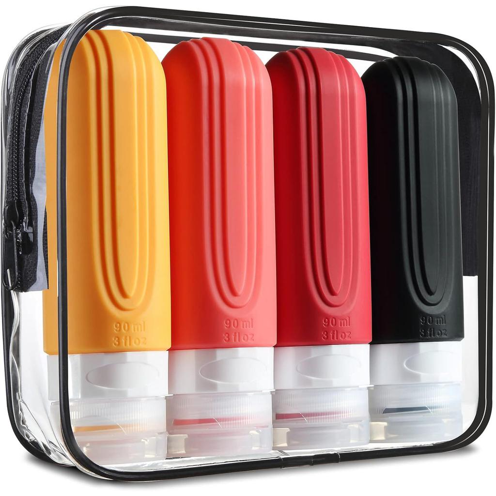 Reiseflasche Toilettenartikel, TSA-zugelassener 3 oz Reisebehälter bisphenolfrei auslaufsicher nachfüllbar flüssiges Silikon quetschbar liu