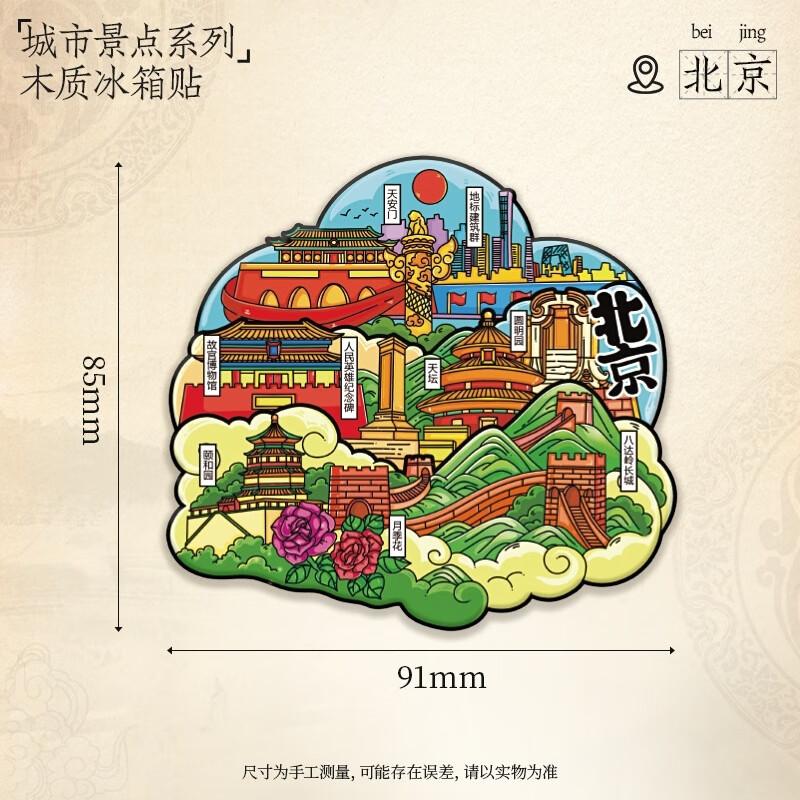 JINGRUIXIANG 3D Wooden City Refrigerator Magnet