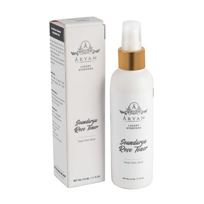 Tonik do twarzy z różą (210 ml), Tonik różany Soundarya, aryjski