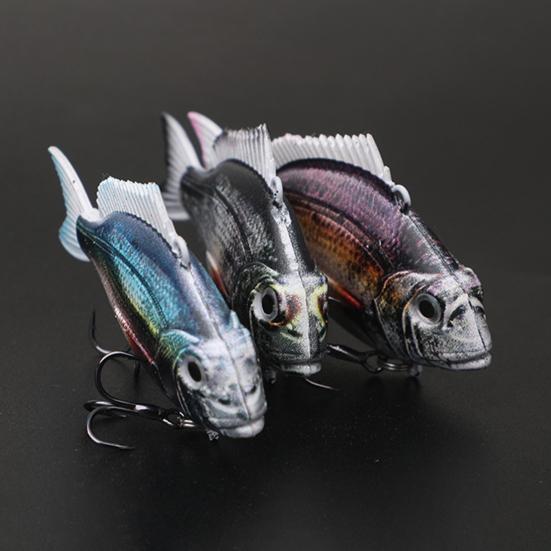Hard Bait Swimbait with Treble Hook Realistic Looking Bright Color Natural Swimming Posture Portable Fishing Lure Fake Bait