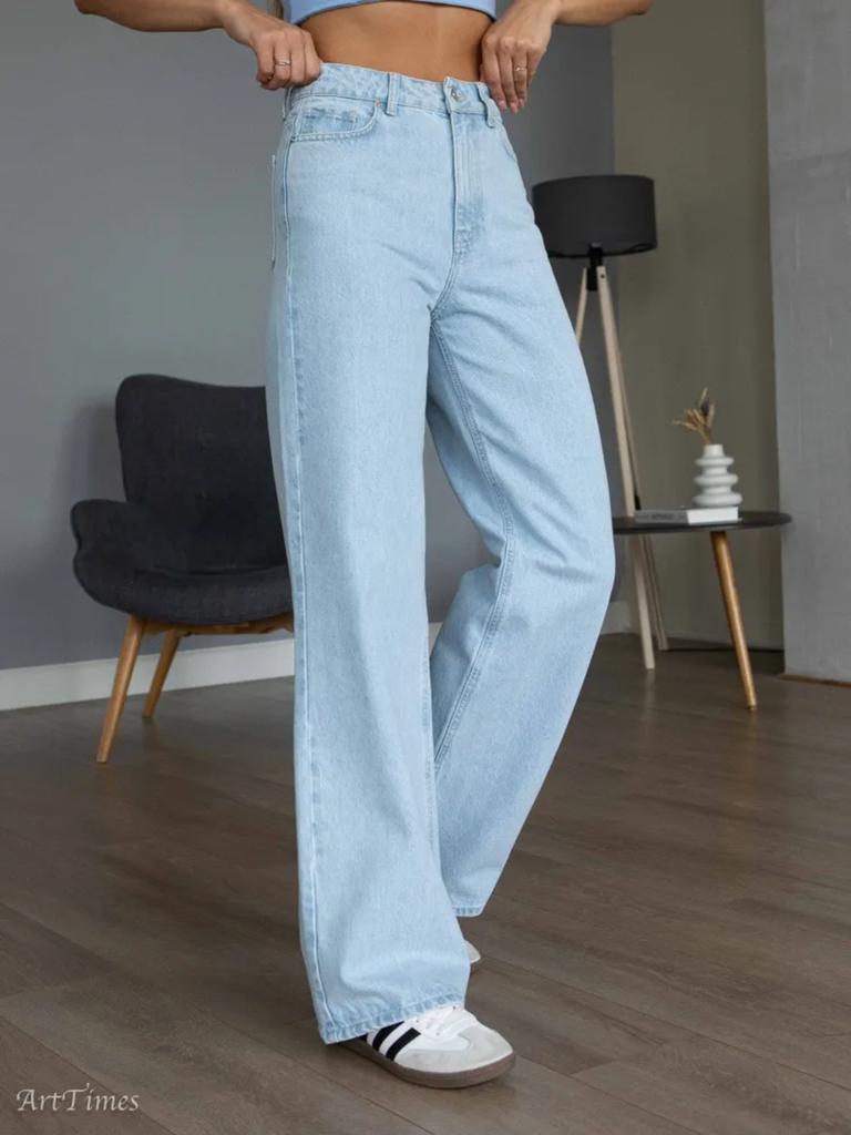 Women's High Waisted Jeans Boyfriend Baggy Straight Leg Casual Denim Pants