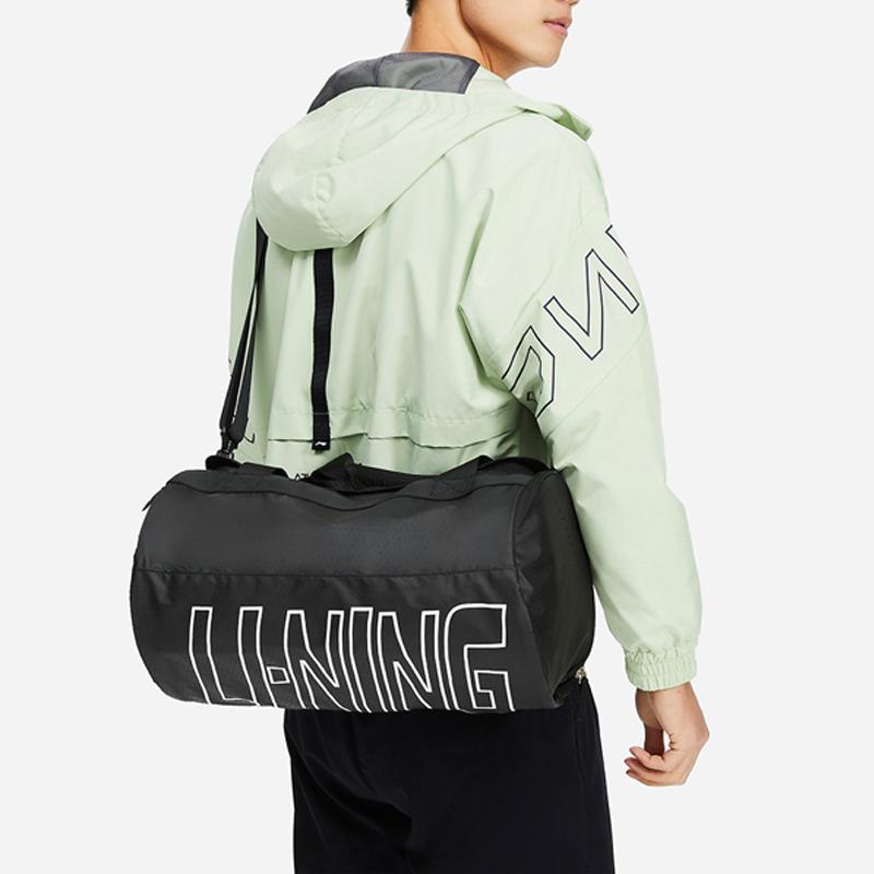New LiNing Training Series Polyester Travel Bag, Handbag, Shoulder Bag, Crossbody Bag, Gym Bag Regular Unisex Pure Black ABLS119-2
