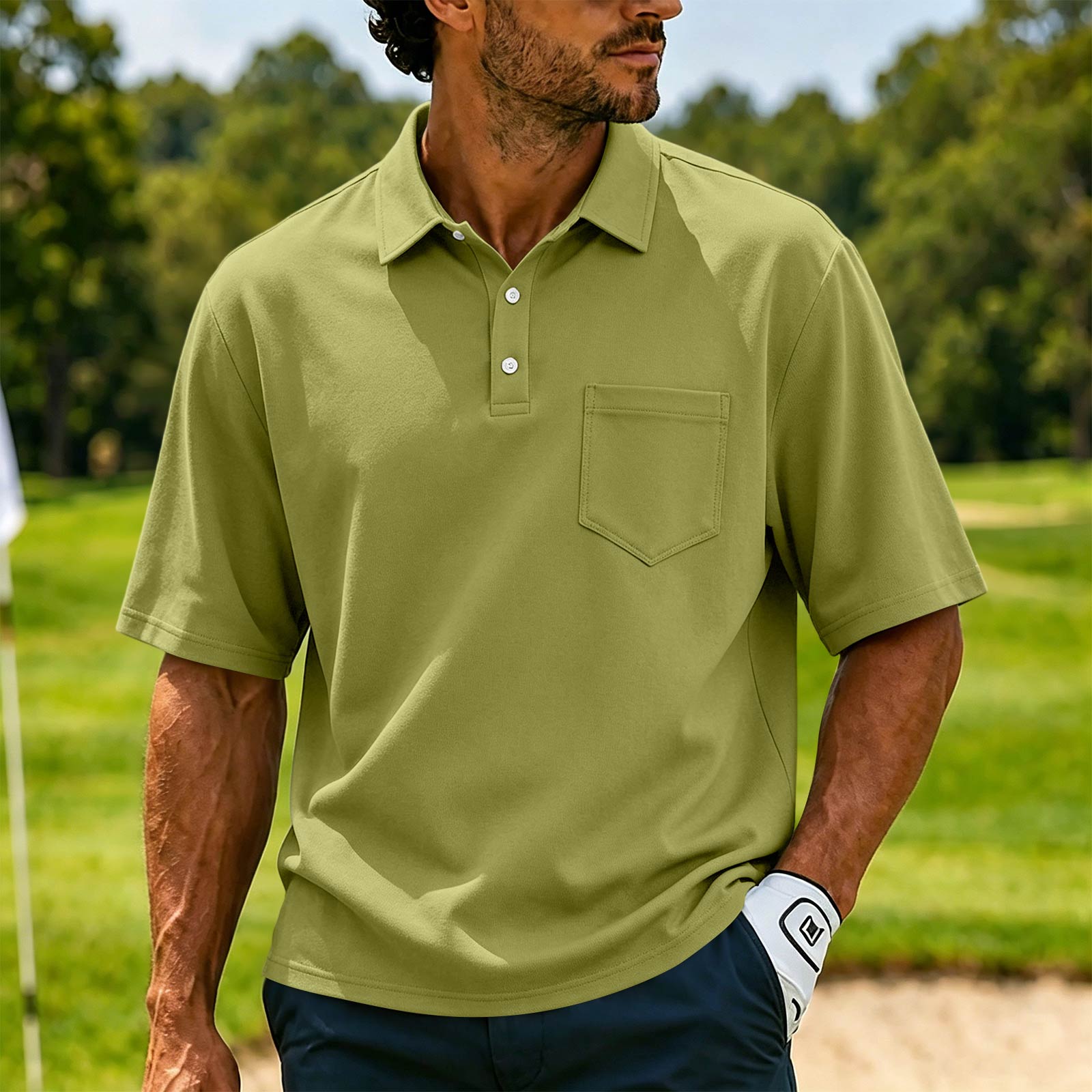 Men s Casual Short Sleeve Button Down Shirt Lightweight Breathable Summer L