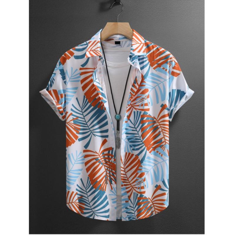 Men's Summer Lightweight Short-Sleeve Shirt Casual Vacation Print Shirt